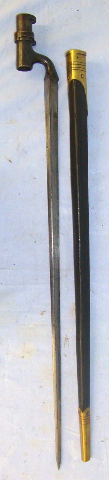  British WD Pattern 1876 Martini Henry Socket Bayonet & WD MK II Scabbard. BAYO 201 Bayonet