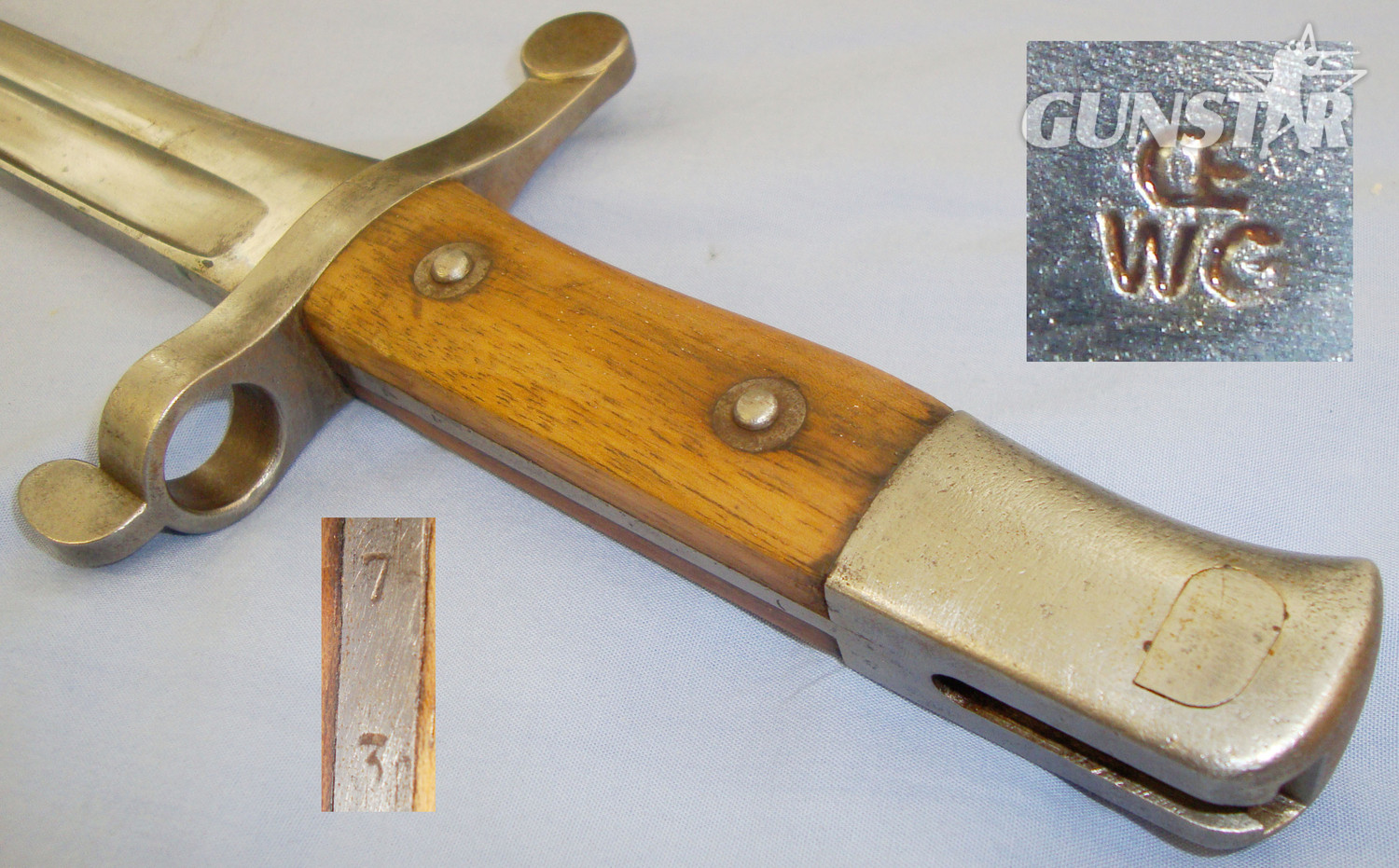 Portugese M1885 Guedes & M1886 Kropatschek Rifle Bayonet and Scabbard. 20821:14. Bayonet