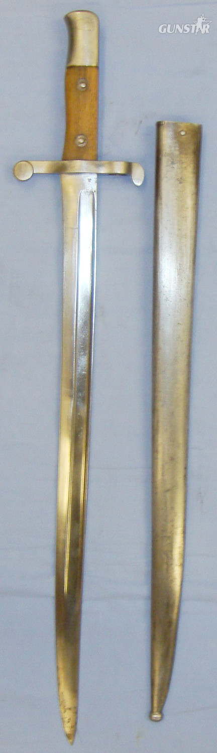  Portugese M1885 Guedes & M1886 Kropatschek Rifle Bayonet and Scabbard. 20821:14. Bayonet