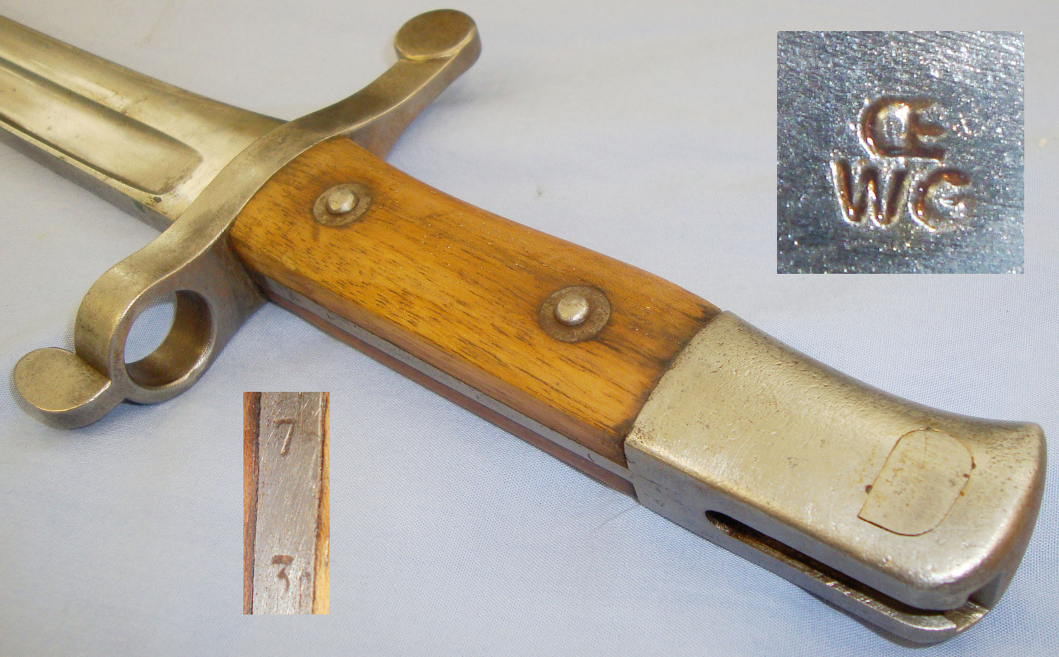Portugese M1885 Guedes & M1886 Kropatschek Rifle Bayonet and Scabbard. 20821:14. Bayonet