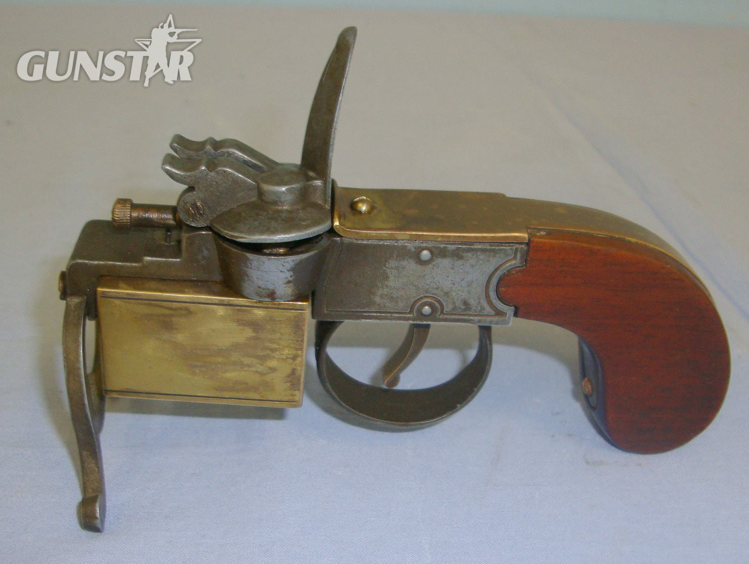  1934 Patent English Dunhill (London) Tinder Petrol Table Lighter Pistol For Tinder, Cigarettes & Cigars. Sn 21223  Antique & Militaria