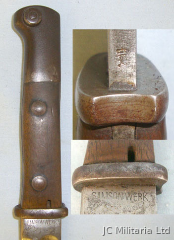  1st TYPE WW1 Era Imperial German Seitengewehr Model 1914 Bayonet By Samson Werk, Bayonet