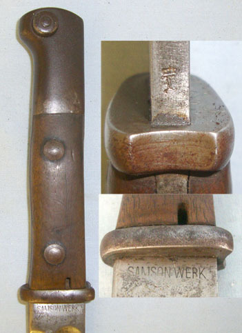 1st TYPE WW1 Era Imperial German Seitengewehr Model 1914 Bayonet By Samson Werk, Bayonet