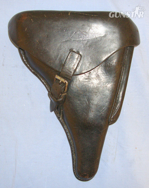 WW2 Era Nazi Marked WaA 788 (Juliuswerk-J. Schmidt & Sohn) German Luger PO8 9mm Semi Automatic Pistol Dark Brown Leather Hard Case Holster  Other Accessory in 