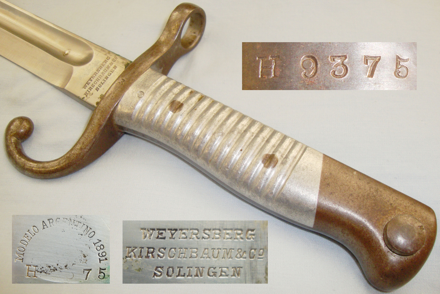 Matching Numbers* Argentine ‘Modelo Argentino 1891 Bayonet and Scabbard. Sn 7989. Bayonet
