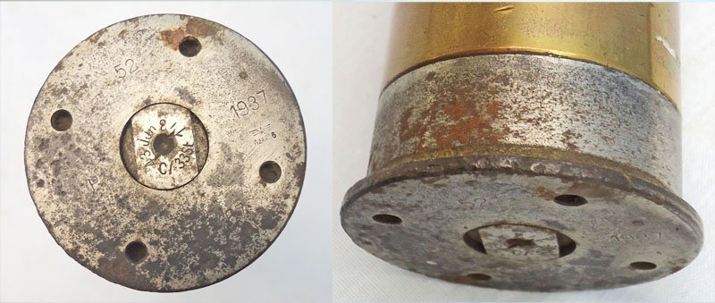INERT DEACTIVATED. German WW2, 1937 Dated 3.7cm PAK 36 (37x250) HE (High Explosive) Round With Rare Two Piece Brass And Steel Composite Cartridge Case. Sn - 22189 INERT DEACTIVATED. German WW2, 1937 Dated 3.7cm PAK 36 (37x250) HE (High Explosive) Round With Rare Two Piece Brass And Steel Composite Cartridge Case. Sn - 22189  Other Ammunition