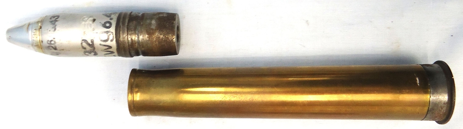 INERT DEACTIVATED. German WW2, 1937 Dated 3.7cm PAK 36 (37x250) HE (High Explosive) Round With Rare Two Piece Brass And Steel Composite Cartridge Case. Sn - 22189 INERT DEACTIVATED. German WW2, 1937 Dated 3.7cm PAK 36 (37x250) HE (High Explosive) Round With Rare Two Piece Brass And Steel Composite Cartridge Case. Sn - 22189  Other Ammunition - {CATEGORY}
