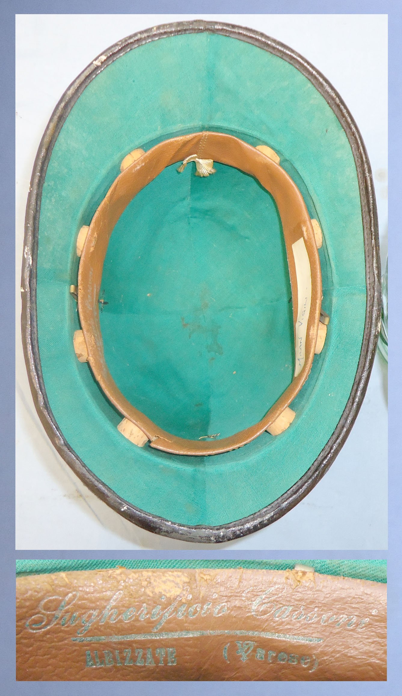  Scarce* Italian Milan Vigili Police Helmet 13907:73. Scarce* Italian Milan Vigili Police Helmet 13907:73. Antique & Militaria