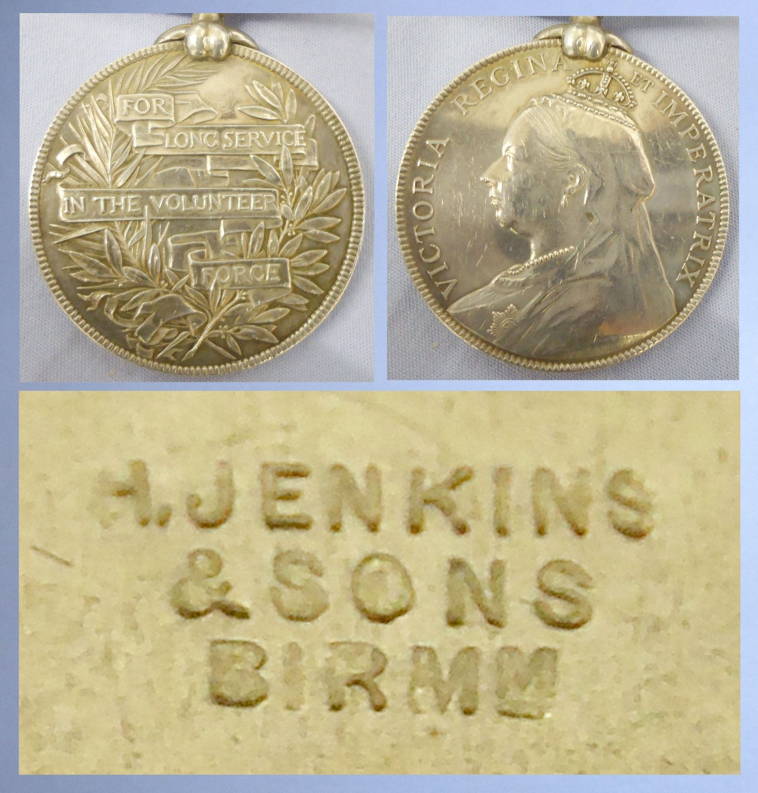 Victorian Volunteer Long Service Medal by Manufacturer Henry Jenkins & Sons Birmingham. M 147. Victorian Volunteer Long Service Medal by Manufacturer Henry Jenkins & Sons Birmingham. M 147.  Antique & Militaria