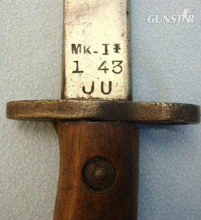  Indian Pattern No 1 MK II* Bayonet with unfullered blade, complete with Original Bayonet