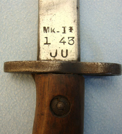  Indian Pattern No 1 MK II* Bayonet with unfullered blade, complete with Original Bayonet