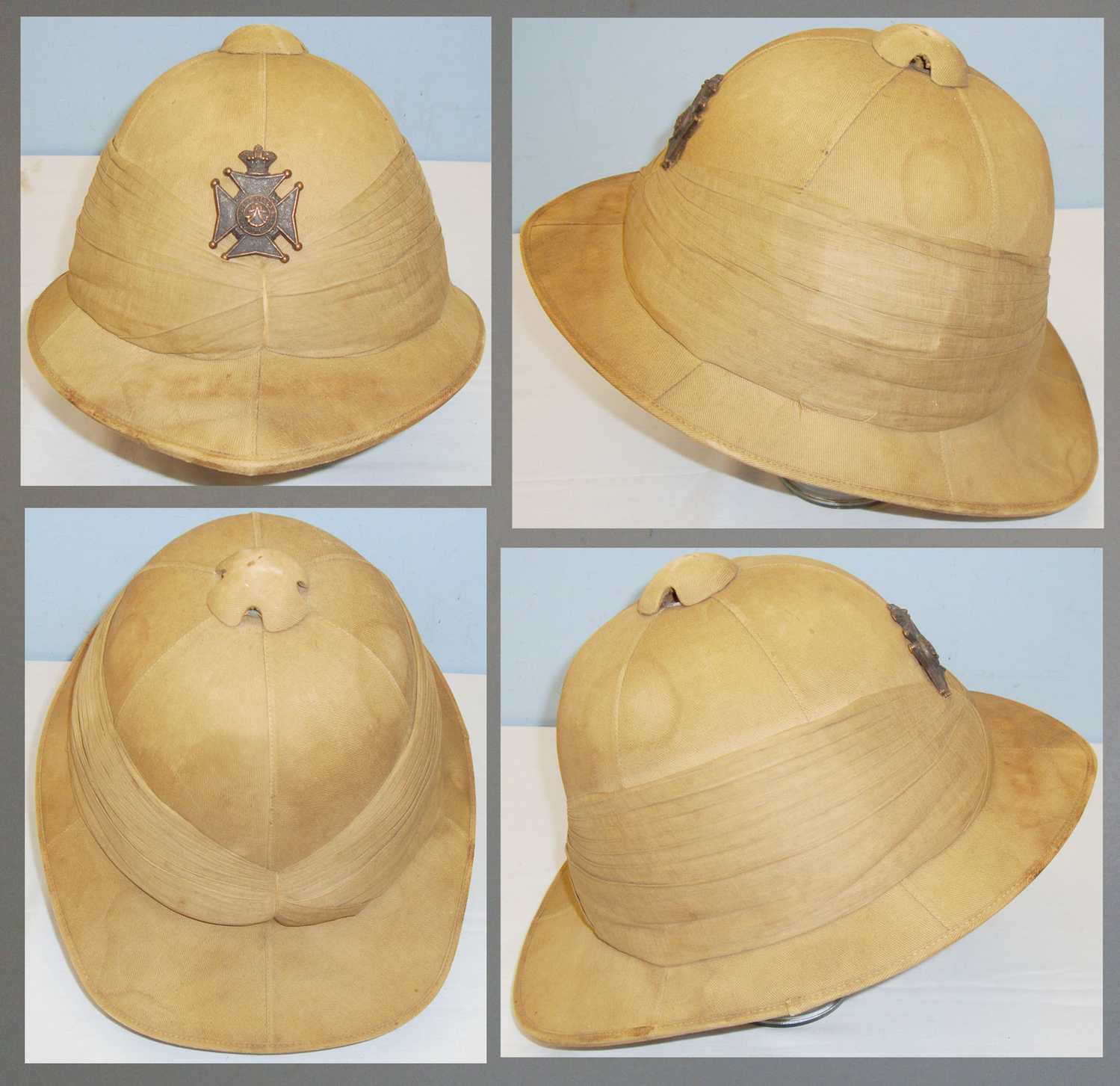 WWI era K.R.R.C (Kings Royal Rifle Corps) Officers ‘Pith/Tropical’ Helmet and Tin. 20678. WWI era K.R.R.C (Kings Royal Rifle Corps) Officers ‘Pith/Tropical’ Helmet and Tin. 20678. Other Accessory
