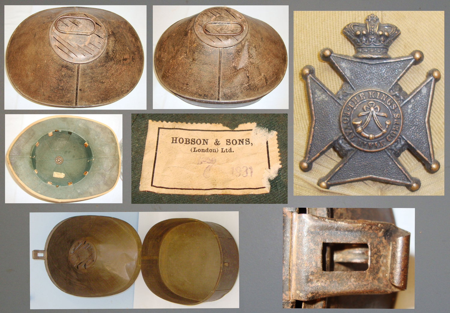  WWI era K.R.R.C (Kings Royal Rifle Corps) Officers ‘Pith/Tropical’ Helmet and Tin. 20678. WWI era K.R.R.C (Kings Royal Rifle Corps) Officers ‘Pith/Tropical’ Helmet and Tin. 20678. Other Accessory