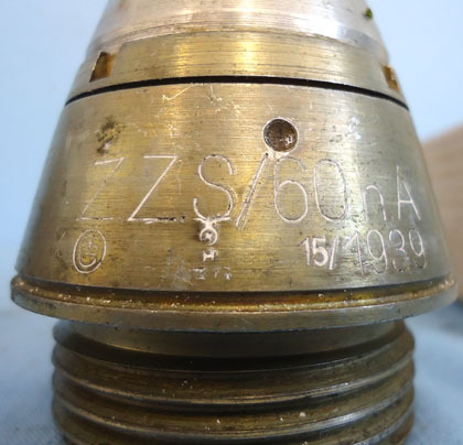  German ZZS/60nA Mechanical Time Fuze Used by The German Navy. Inert Unfired 1939 Dated German ZZS/60nA Mechanical Time Fuze Used by The German Antique & Militaria