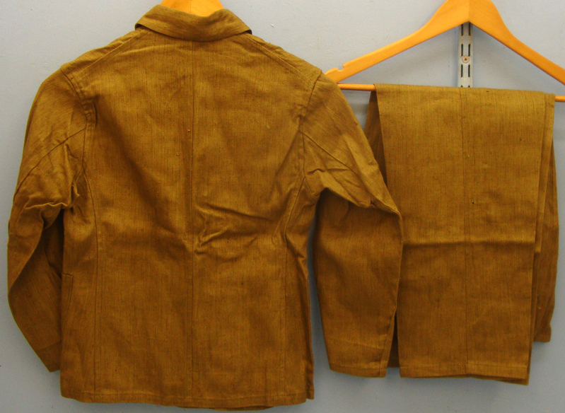 WWII Japanese Late War khaki Hemp Summer Material Tunic and Trousers. Sn 18553 WWII Japanese Late War khaki Hemp Summer Material Tunic and Trousers. Sn 18553 Clothing