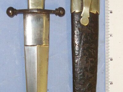 Victorian Medieval Form ‘Coup De Grâce ’ (Final Mercy Blow) Dagger With Scabbard. Sn 22119 Dagger