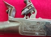 Ref 2139. A flintlock pocket pistol with folding trigger by STYAN of Manchester. Circa 1803-1811.   Muzzleloader