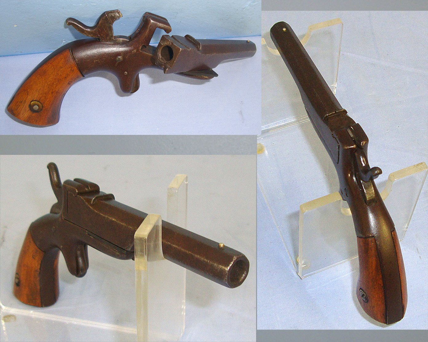 C1870-1880’s American Remington-Elliot Derringer / Pocket Form .38 Rim Fire Obsolete Calibre Single Shot Pistol With Pivot Octagonal Barrel. Sn 23781 pocket pistol derringer .38 Deringer