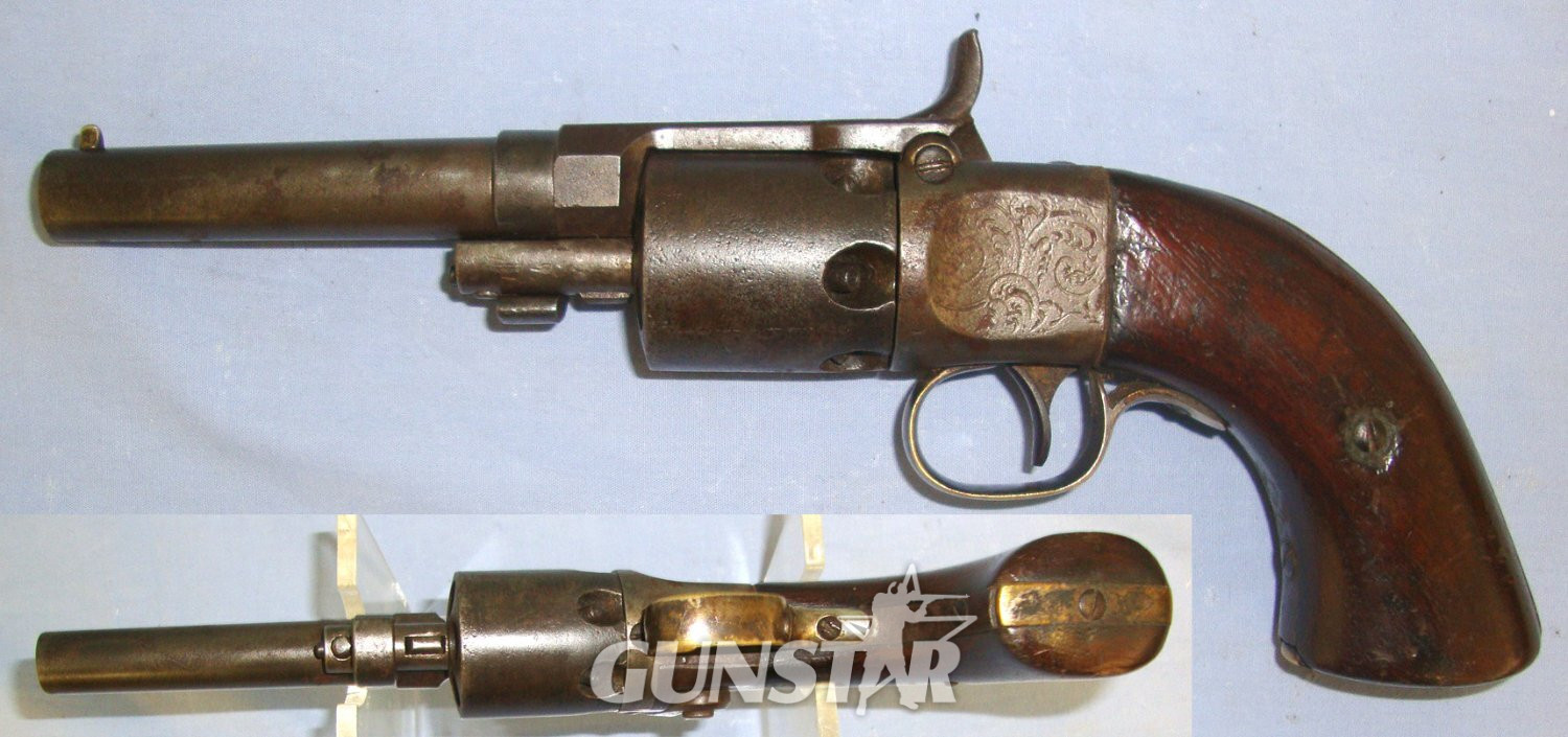  RARE**ONE OF APPROX 1000**MINT BORE**Massachusetts Arms Company Smith’s 1849 & Leavitt’s 1837 Patents .31 Calibre Cap & Ball 6 Shot Percussion Revolver. Sn 23439 revolver .31 Revolver