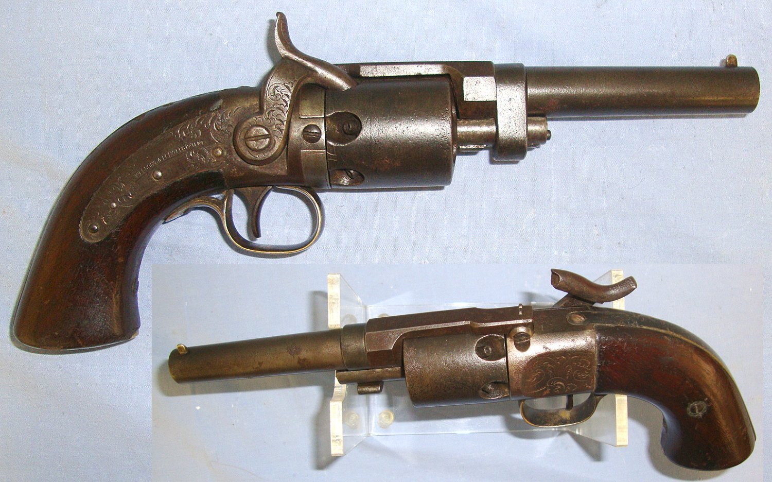 RARE**ONE OF APPROX 1000**MINT BORE**Massachusetts Arms Company Smith’s 1849 & Leavitt’s 1837 Patents .31 Calibre Cap & Ball 6 Shot Percussion Revolver. Sn 23439 revolver .31 Revolver