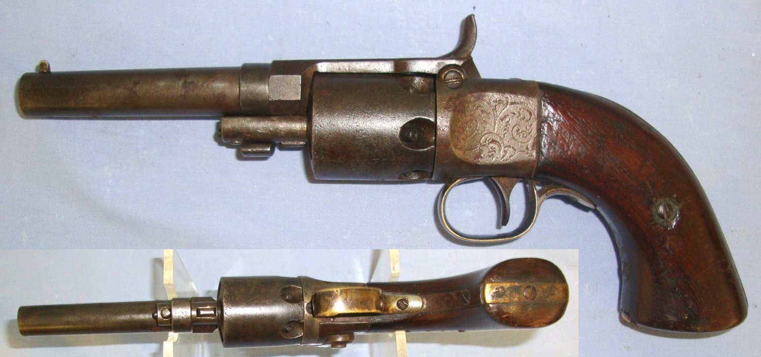  RARE**ONE OF APPROX 1000**MINT BORE**Massachusetts Arms Company Smith’s 1849 & Leavitt’s 1837 Patents .31 Calibre Cap & Ball 6 Shot Percussion Revolver. Sn 23439 revolver .31 Revolver
