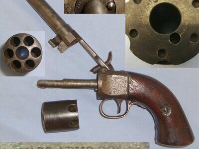 RARE**ONE OF APPROX 1000**MINT BORE**Massachusetts Arms Company Smith’s 1849 & Leavitt’s 1837 Patents .31 Calibre Cap & Ball 6 Shot Percussion Revolver. Sn 23439 revolver .31 Revolver