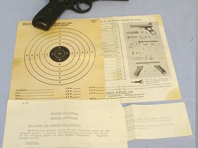 Boxed 1970's Webley Premier 'E' Series .22 Calibre Air Pistol. Sn 23484:59 air pistol .22