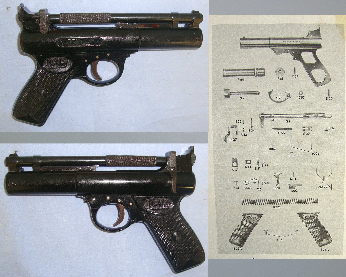  Boxed 1970's Webley Premier 'E' Series .22 Calibre Air Pistol. Sn 23484:59 air pistol .22