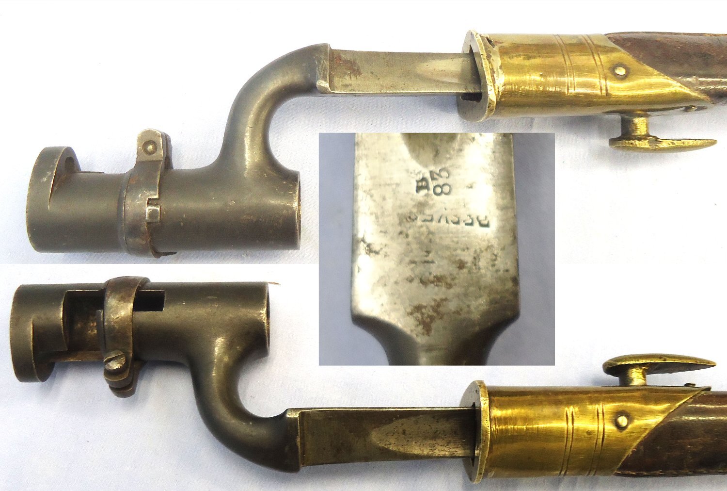 British, 1853/72 Pattern Martini Henry Rifle Bushed Socket Bayonet by Reeves and Scabbard. Sn 23765 Bayonet
