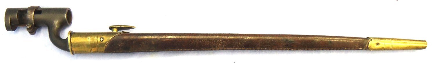 British, 1853/72 Pattern Martini Henry Rifle Bushed Socket Bayonet by Reeves and Scabbard. Sn 23765 Bayonet - {CATEGORY} in 