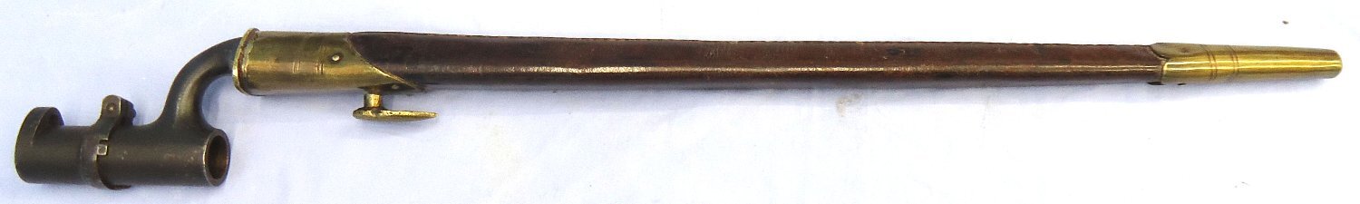 British, 1853/72 Pattern Martini Henry Rifle Bushed Socket Bayonet by Reeves and Scabbard. Sn 23765 Bayonet - {CATEGORY}