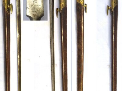 British, 1853/72 Pattern Martini Henry Rifle Bushed Socket Bayonet by Reeves and Scabbard. Sn 23765 Bayonet