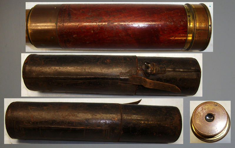  c1833 ‘Davis Cheltenham’ 4 draw Leather bound Brass Telescope. OPT 825 c1833 ‘Davis Cheltenham’ 4 draw Leather bound Brass Telescope. OPT 825 Other Accessory