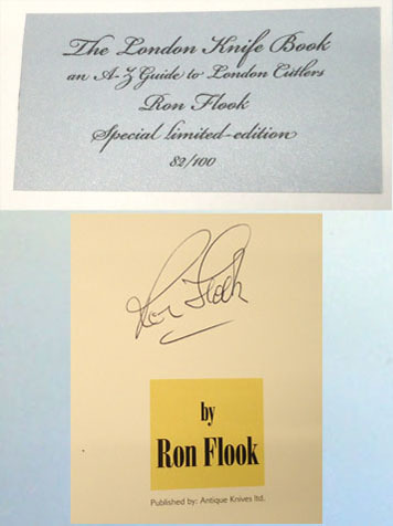  London Knife Book, Signed Leather Bound Limited Edition 82 Of 100, 1820 - 1945 b Signed Leather Bound Limited Edition 82 Of 100, 1820 - 1945 by Ron Flook.  Other Accessory