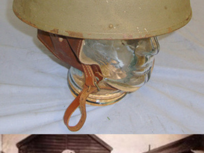 WW2 1944 British Army British Motor Bodies (BMB) Motorcycle Dispatch Rider’s Steel Helmet With Liner & Leather Chin Strap  Clothing