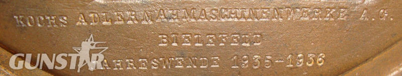 Cast Bronze, Nazi Era 1935-1936 Dated Kochs Adlern A H Maschinen Werke A.G, Biel Cast Bronze, Nazi Era 1935-1936 Dated Kochs Adlern A H Maschinen Werke A.G, Biel Other Accessory