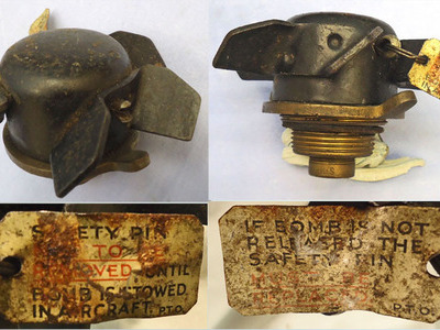 INERT DEACTIVATED. WW2, 1943 Dated Royal Air Force Bomber Command 250lb Target Indicator No 874 Nose Fuze. - O 2065 INERT DEACTIVATED. WW2, 1943 Dated Royal Air Force Bomber Command 250lb Target Indicator No 874 Nose Fuze. - O 2065  Other Ammunition