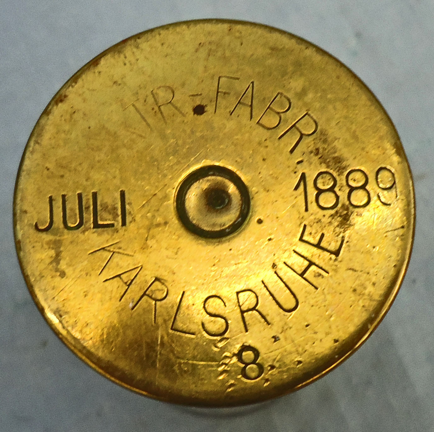 DEACTIVATED INERT. German, Early, July 1889 Dated, Kaiserliche Marine, 37mm (37 x 94R) Pom Pom Nose Fused HE (High Explosive) Round. - O 1961 DEACTIVATED INERT. German, Early, July 1889 Dated, Kaiserliche Marine, 37mm (37 x 94R) Pom Pom Nose Fused HE (High Explosive) Round. - O 1961  Other Ammunition