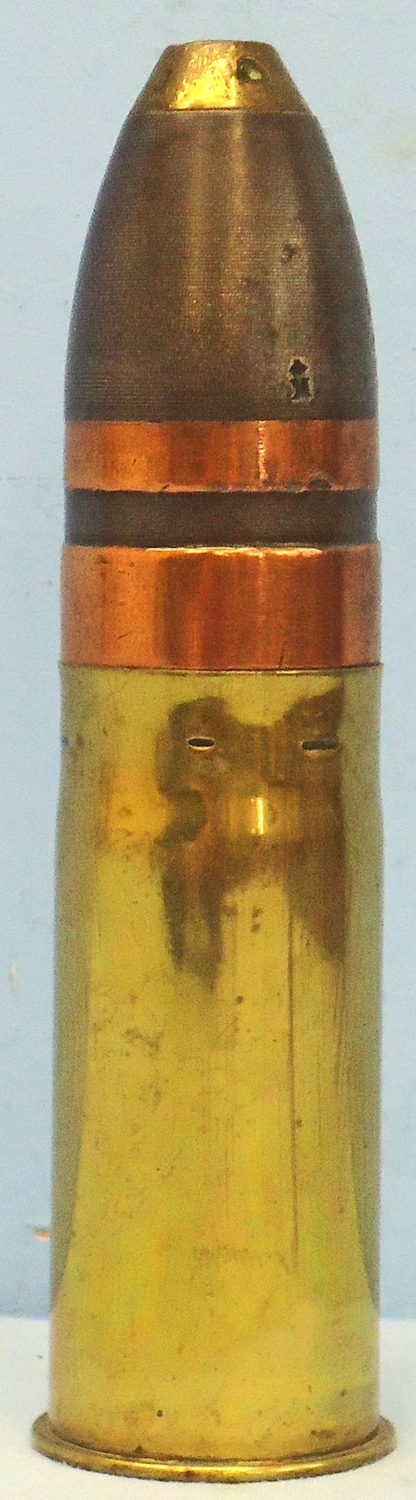 DEACTIVATED INERT. German, Early, July 1889 Dated, Kaiserliche Marine, 37mm (37 x 94R) Pom Pom Nose Fused HE (High Explosive) Round. - O 1961 DEACTIVATED INERT. German, Early, July 1889 Dated, Kaiserliche Marine, 37mm (37 x 94R) Pom Pom Nose Fused HE (High Explosive) Round. - O 1961  Other Ammunition - {CATEGORY} in 