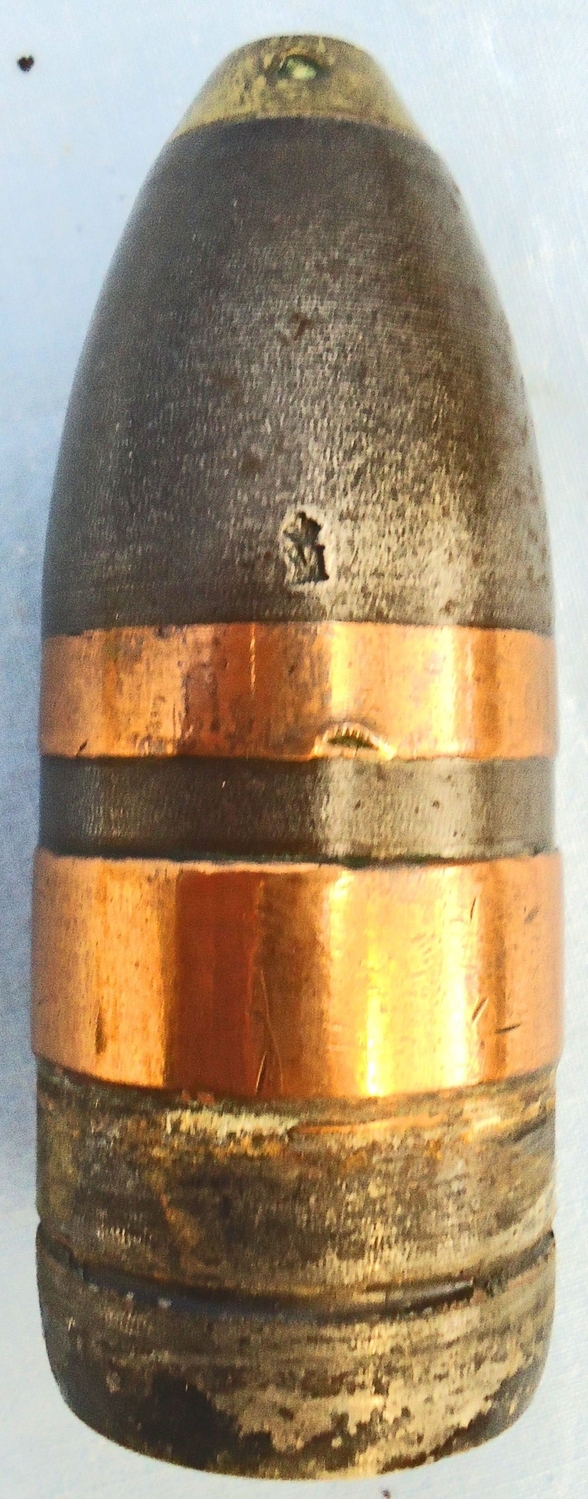 DEACTIVATED INERT. German, Early, July 1889 Dated, Kaiserliche Marine, 37mm (37 x 94R) Pom Pom Nose Fused HE (High Explosive) Round. - O 1961 DEACTIVATED INERT. German, Early, July 1889 Dated, Kaiserliche Marine, 37mm (37 x 94R) Pom Pom Nose Fused HE (High Explosive) Round. - O 1961  Other Ammunition - {CATEGORY}