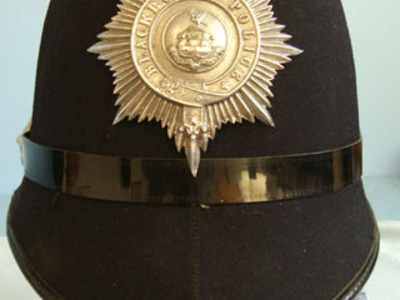 WW2 Era Blackburn Police Male Constable WW2 Era Blackburn Police Male Constable's/ Sergeant's 6 Panel Ball Top Helmet Wi Clothing