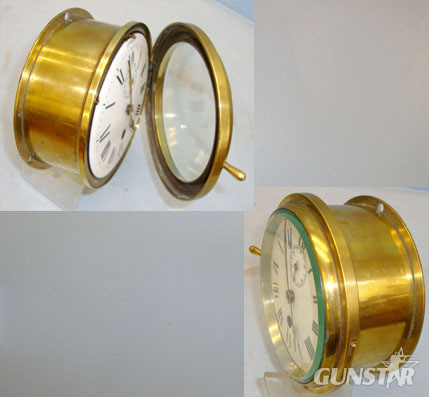  AM ‘Air Ministry’ Brass Bulkhead Clock With 60 Seconds Time Keeping Feature & Original Key. Other Accessory