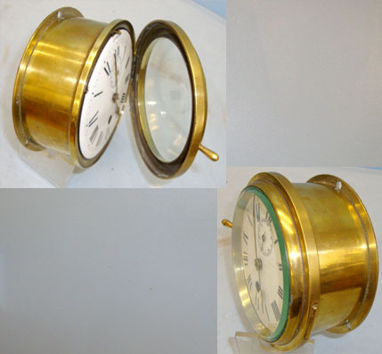  AM ‘Air Ministry’ Brass Bulkhead Clock With 60 Seconds Time Keeping Feature & Original Key. Other Accessory