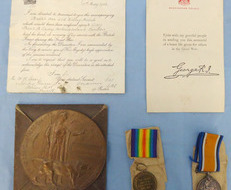 WW1 Pair And Death Plaque With Paperwork. WW1 Pair And Death Plaque With Paperwork to Private 66367 Arthur Lacey of the 1/ Other Accessory