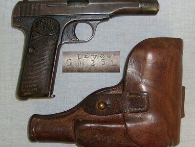 MATCHING NUMBERS**Browning FN Military & Police Model 1922 9mm Semi Auto Pistol Unit Marked ‘GM 351 431’ & Leather Holster. Sn 22534:8 None Semi Auto