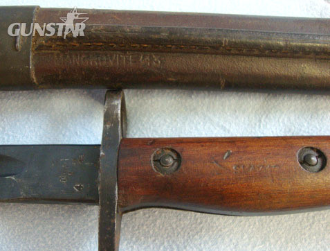  Australian 1907 Pattern, 4th Pattern, Bayonet with 'SLAZ' Marked Grips and Scabb Bayonet