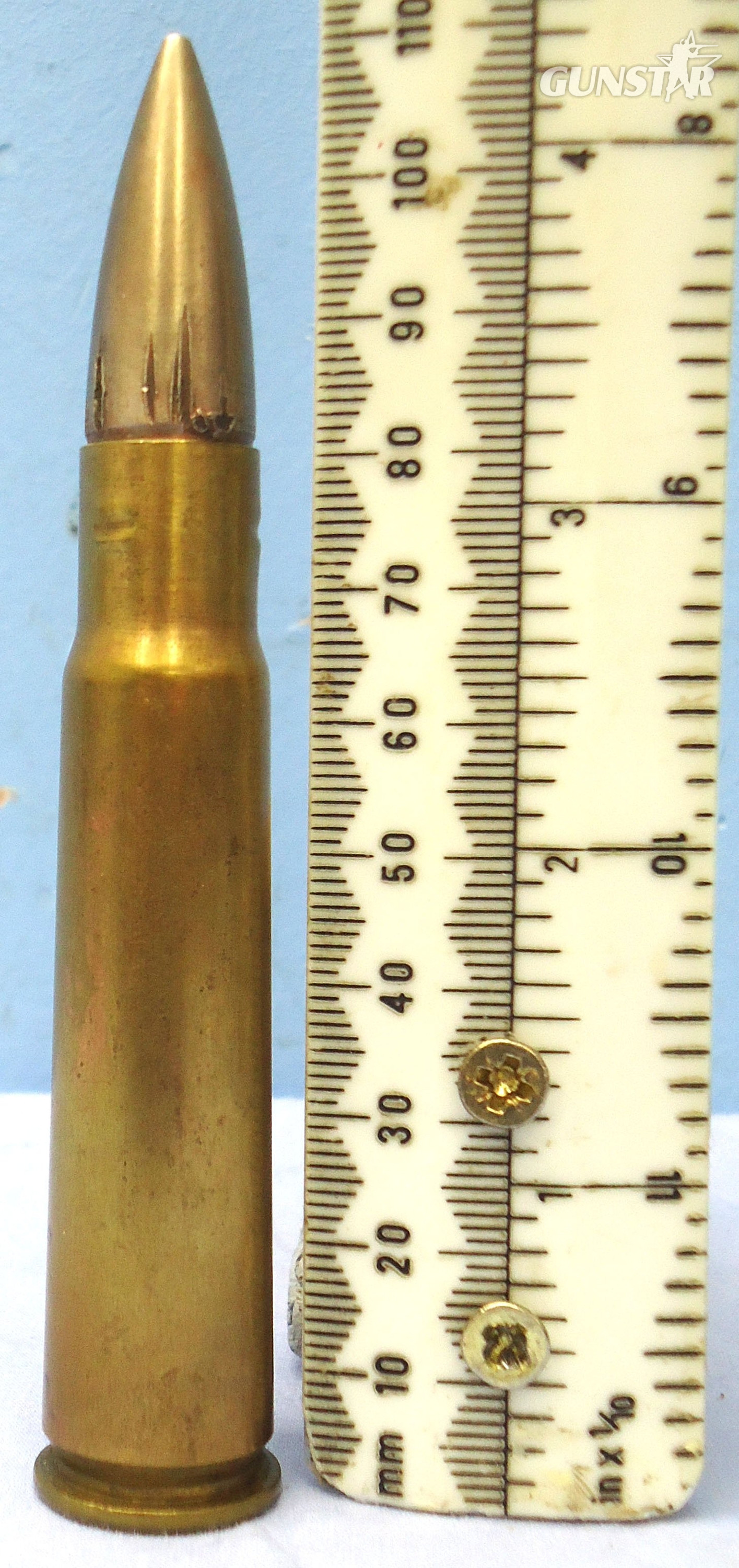 DEACTIVATED INERT. Italian, WW2 Era, 1938 Dated, BPD (Italian Arsenal) made .5 Inch Ball Round for the Vickers Contract Anti Aircraft Gun used by the Italian Navy. - O 2288 DEACTIVATED INERT. Italian, WW2 Era, 1938 Dated, BPD (Italian Arsenal) made .5 Inch Ball Round for the Vickers Contract Anti Aircraft Gun used by the Italian Navy. - O 2288 Various Other Ammunition in 