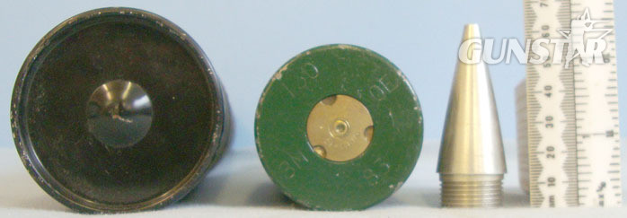 Oerlikon BMARC 35mm KDC (35x228) Target Practice (TP) round. Oerlikon BMARC 35mm KDC (35x228) Target Practice (TP) round. Antique & Militaria