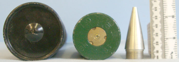 Oerlikon BMARC 35mm KDC (35x228) Target Practice (TP) round. Oerlikon BMARC 35mm KDC (35x228) Target Practice (TP) round. Antique & Militaria