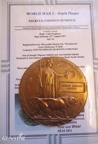 Death Plaque To Chief Engineer Emerson Ruddock Salkeld Who Died Following The Si Death Plaque To Chief Engineer Emerson Ruddock Salkeld Who Died Following The Si Other Accessory in 